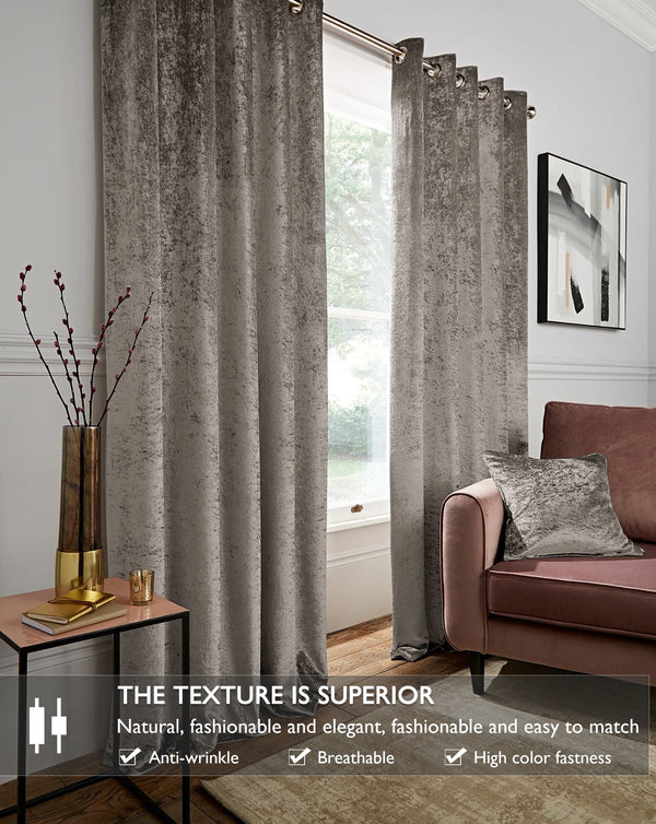Curtains Taupe Chenille Ready 140x225cm