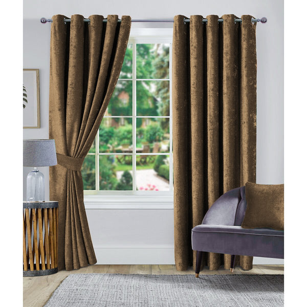 Curtains Brown Chenille Ready-made 290x270cm