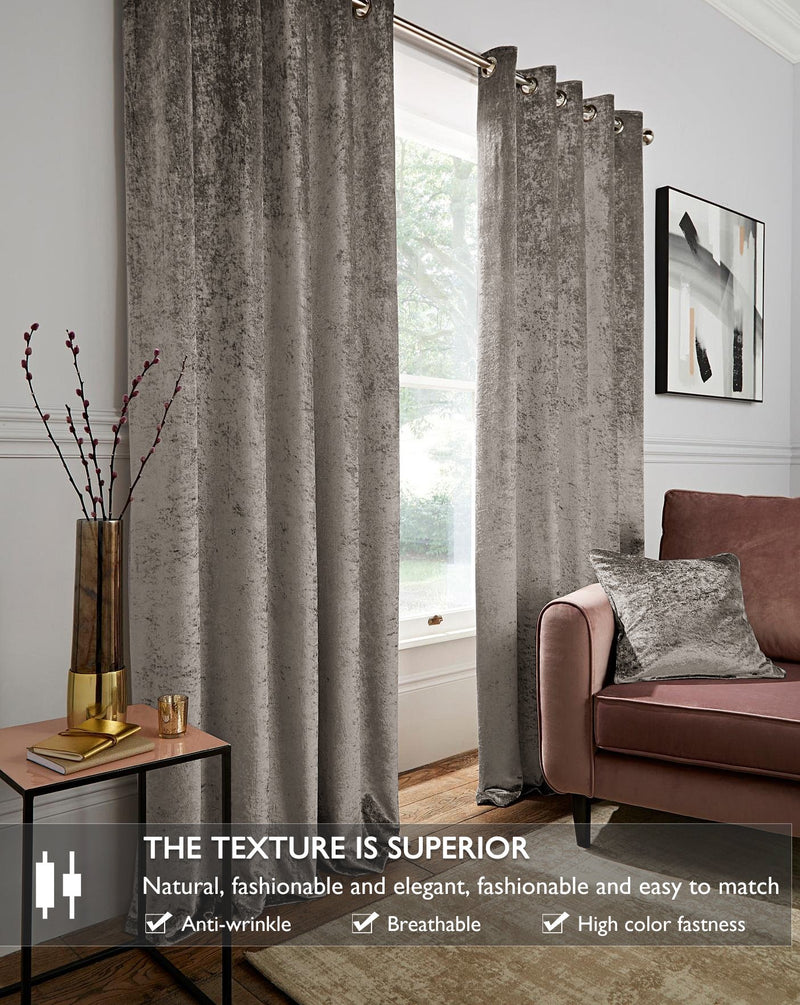 Vorhänge Taupe Chenille Ready 140x175cm