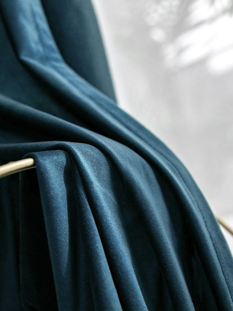 Curtains Dark Blue Velvet Ready to use 140x175cm