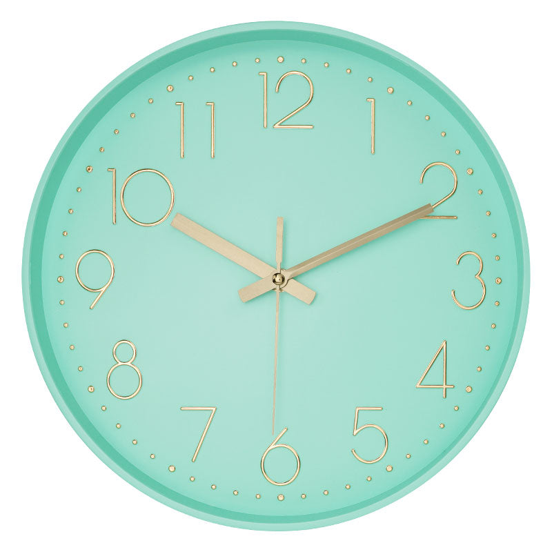 Horloge de cuisine Julia vert menthe 30cm - horloge murale silencieuse - horloge murale