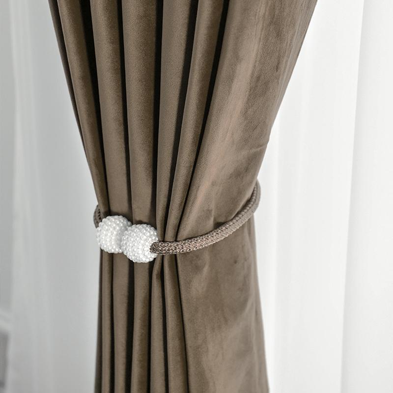 Curtains Brown Velvet Ready to use 140x270cm