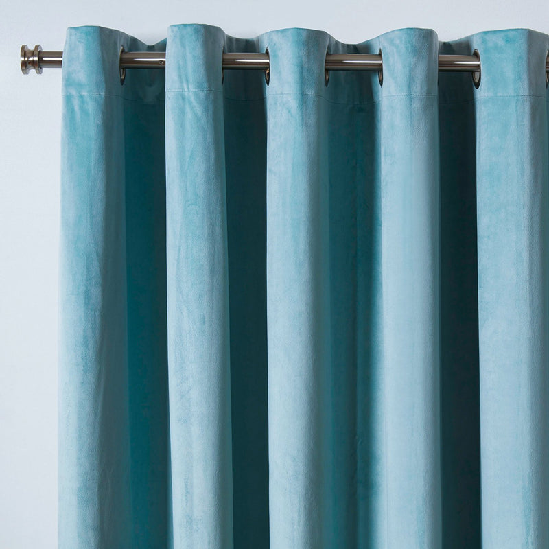 Curtains Turquoise Velvet Ready-made 290x270cm