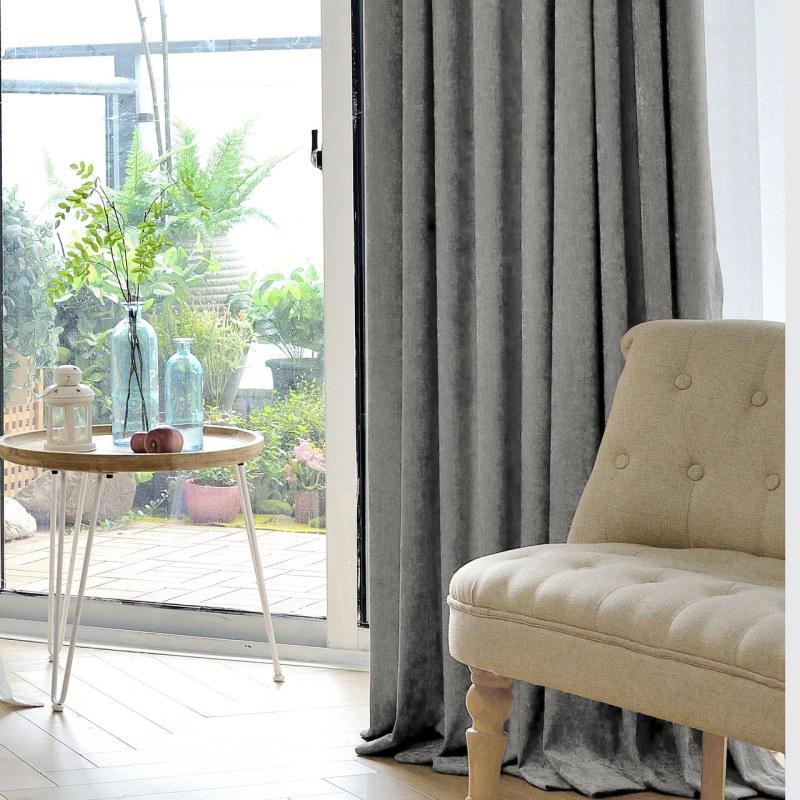 Rideaux Gris Chenille Ready 140x175cm