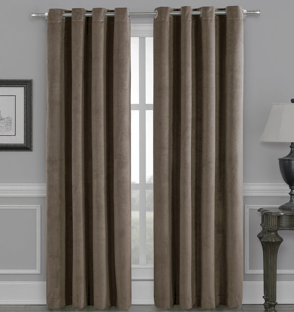 Curtains Brown Velvet Ready-made 140x175cm