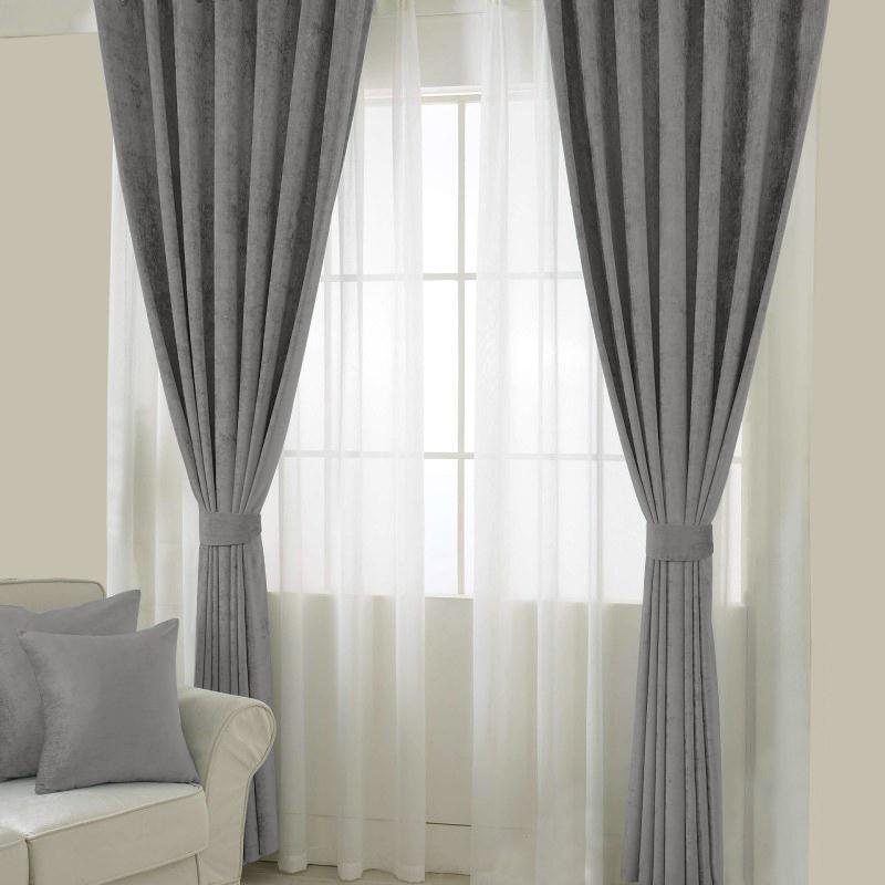 Curtains Gray Chenille Ready 140x175cm