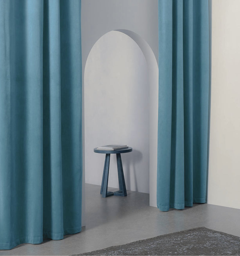 Curtains Turquoise Velvet Ready-made 140x225cm