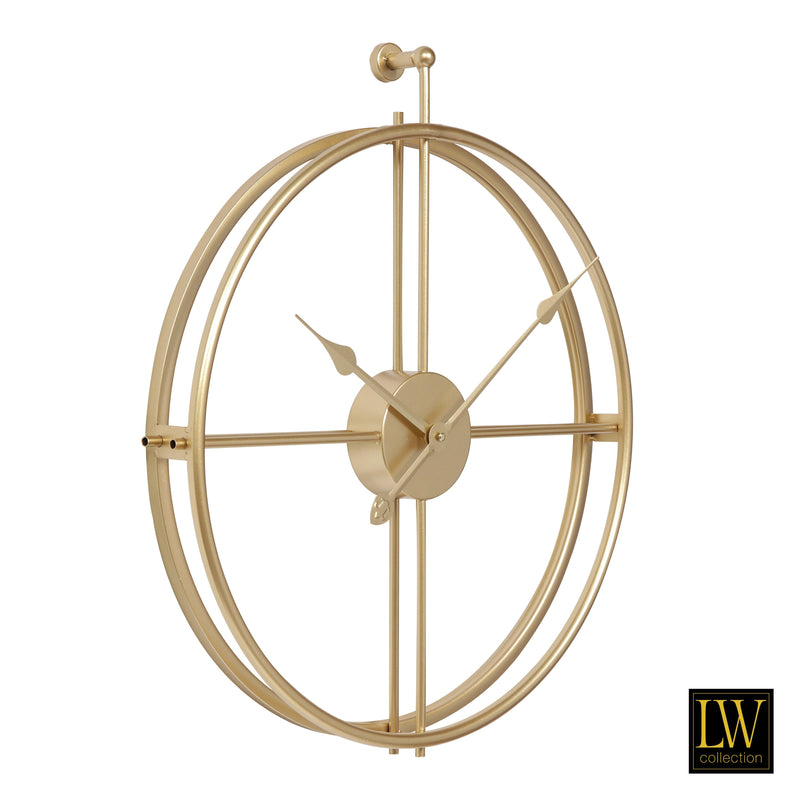 Wandklok Alberto goud 62cm - Wandklok modern - Stil uurwerk - Industriële wandklok