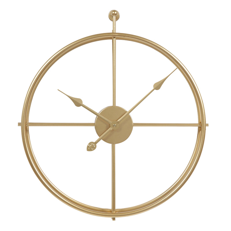 Wall clock Alberto gold 42cm - Wall clock modern - Silent clockwork - Industrial wall clock