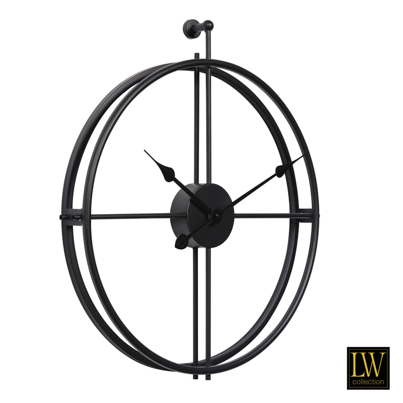 Wandklok Alberto zwart 42cm - Wandklok modern - Stil uurwerk - Industriële wandklok