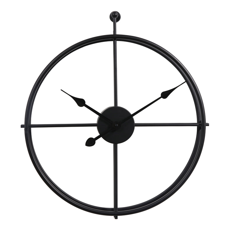 Wandklok Alberto zwart 42cm - Wandklok modern - Stil uurwerk - Industriële wandklok