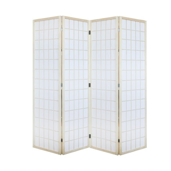 Room divider 4 panels beige 170x160cm ready