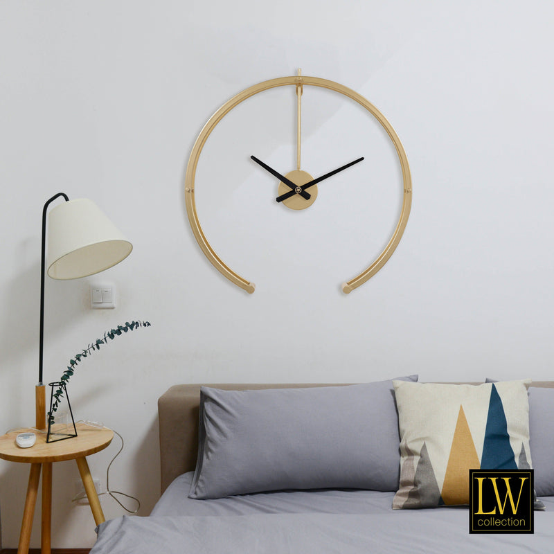Wandklok Denzel goud 82cm - Wandklok modern - Stil uurwerk - Industriële wandklok