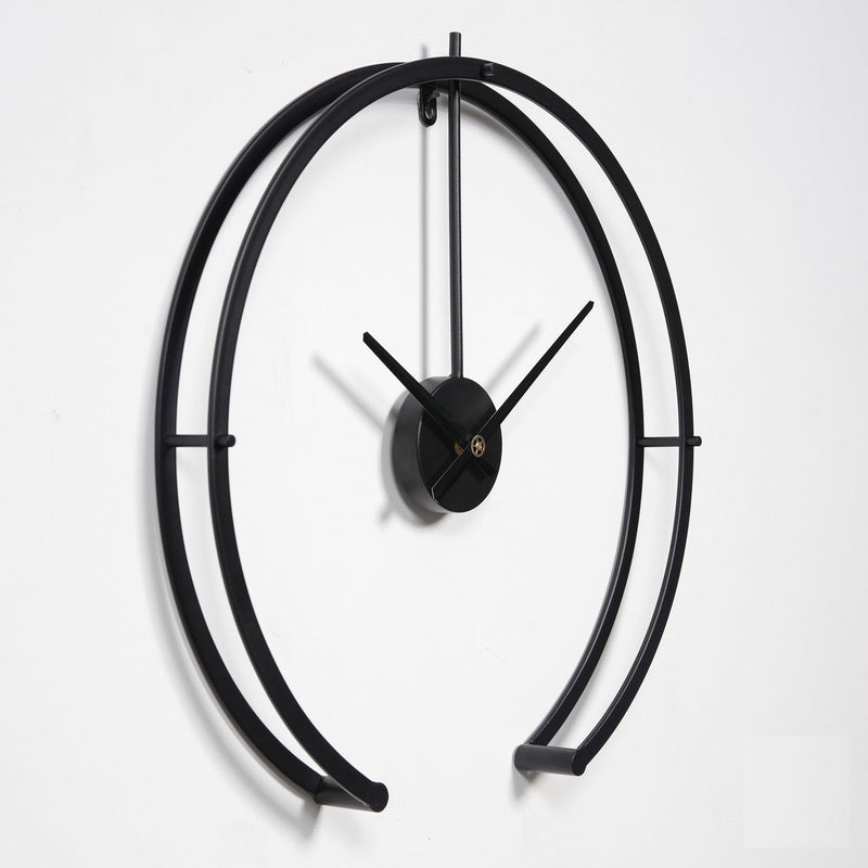 Wanduhr Denzel Schwarz 82cm - Wanduhr modern - Leises Uhrwerk - industrielle Wanduhr