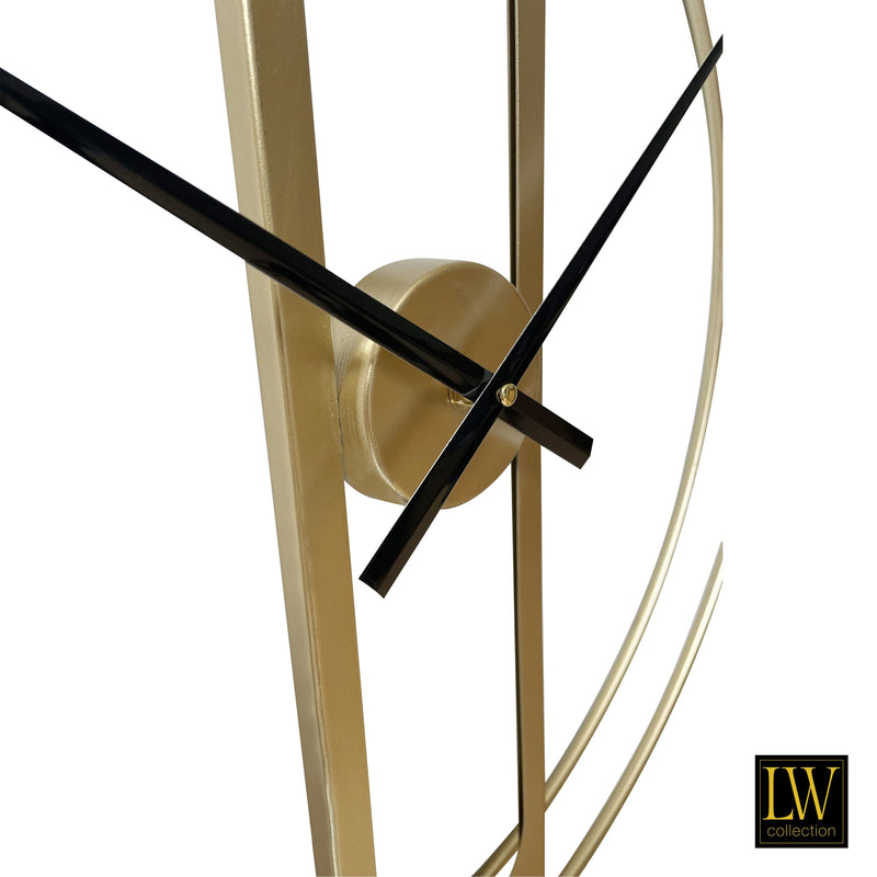 Wandklok Jayden goud 60cm - Wandklok modern - Stil uurwerk - Industriële wandklok
