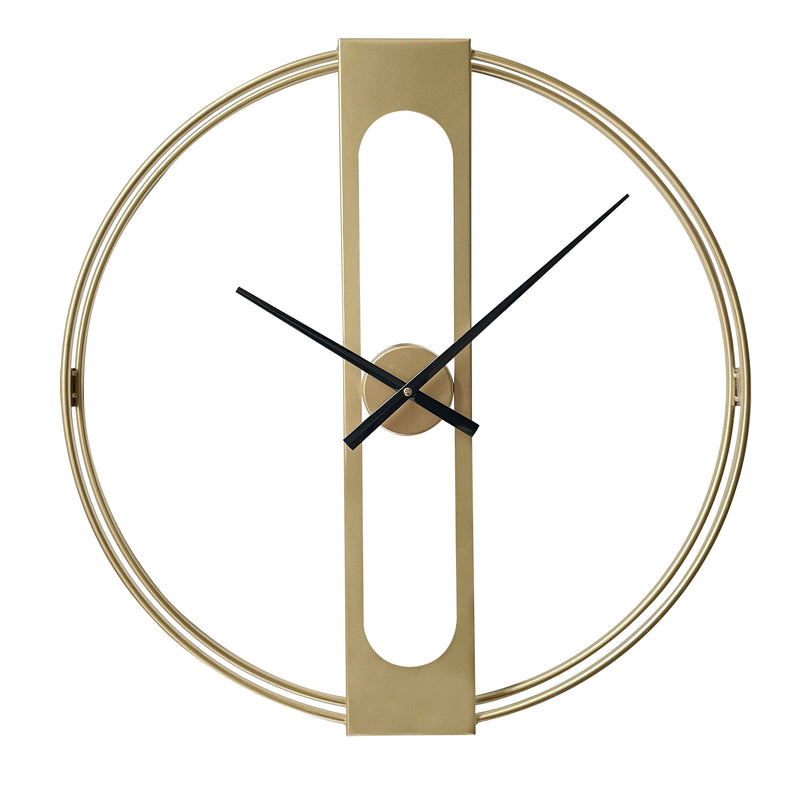 Wandklok Jayden goud 80cm - Wandklok modern - Stil uurwerk - Industriële wandklok