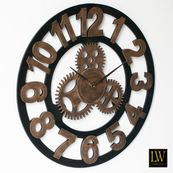 Uhr XL Levi Bronze Zahlen 80cm