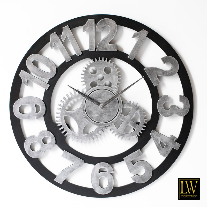 Horloge XL Levi chiffres gris 80cm