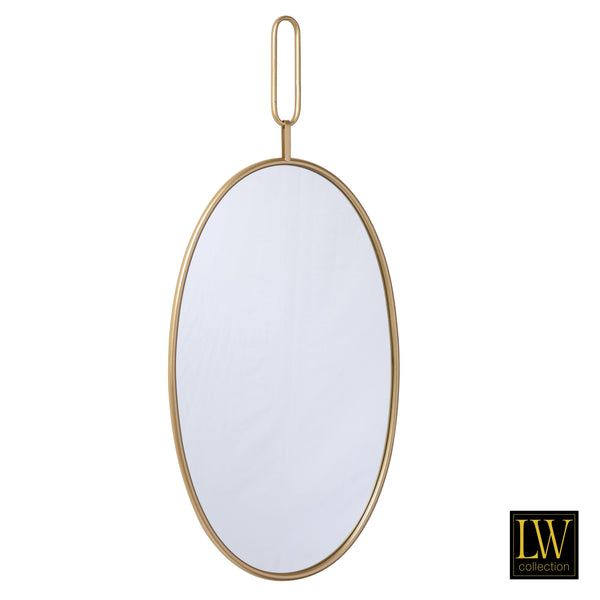 Wall mirror gold round oval 45x96 cm metal