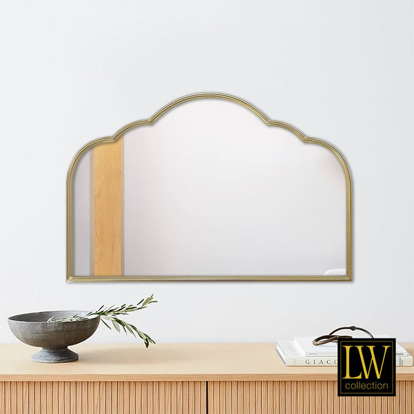 Wall mirror gold hemisphere 81x53 cm metal