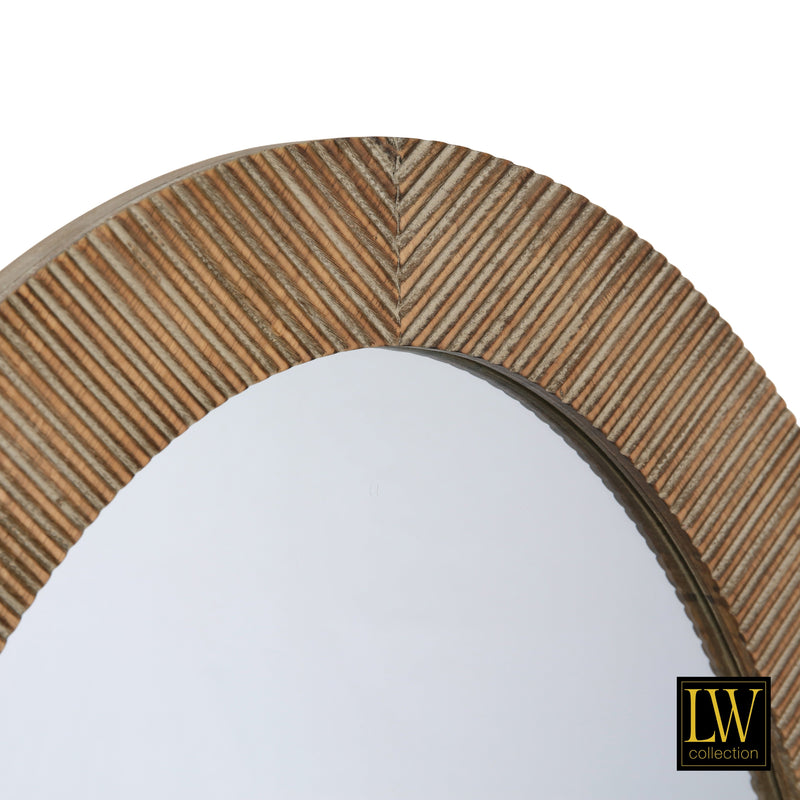Wandspiegel braun oval 56x76 cm Holz