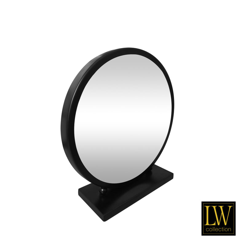 Tafel spiegel zwart 30x32 cm metaal
