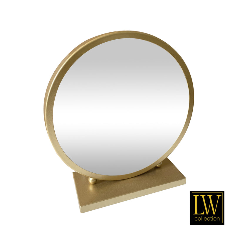 Tafel spiegel goud 30x32 cm metaal