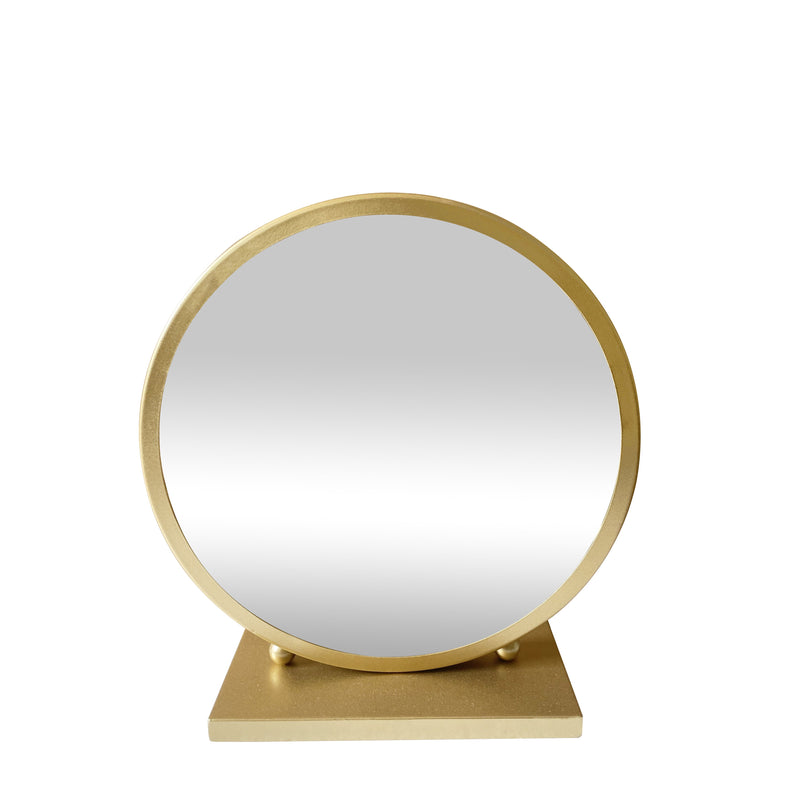 Miroir de table métal doré 30x32 cm