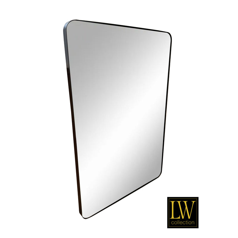 Miroir mural rectangle noir 61x91 cm métal