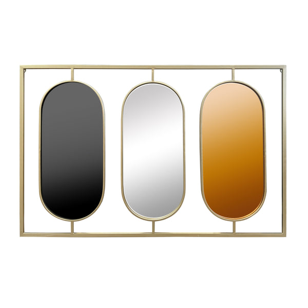 Wall mirror gold rectangle 109x70 cm metal