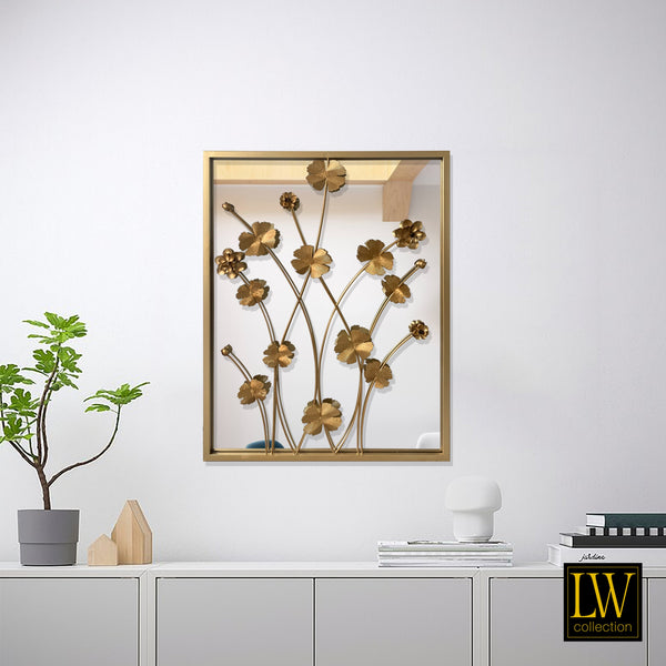 Wandspiegel Gold Rechteck 61x70 cm Metall