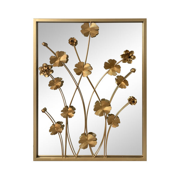 Wall mirror gold rectangle 61x70 cm metal
