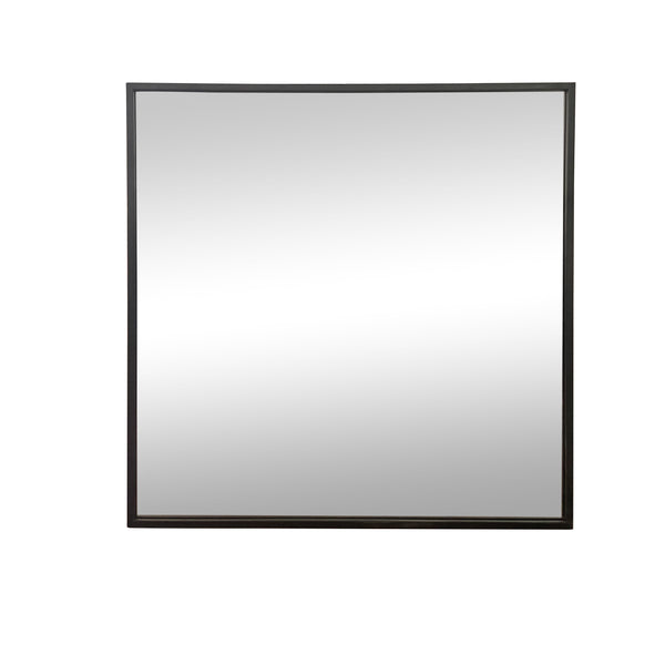 Wall mirror black square 80x80 cm metal
