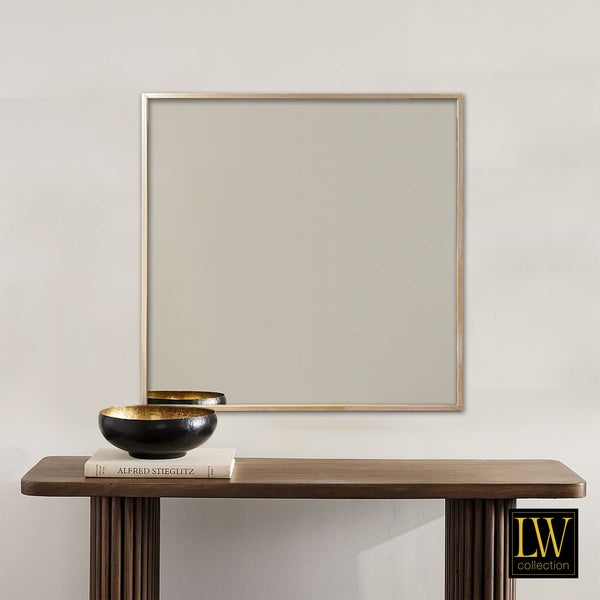 Wall mirror gold square 80x80 cm metal