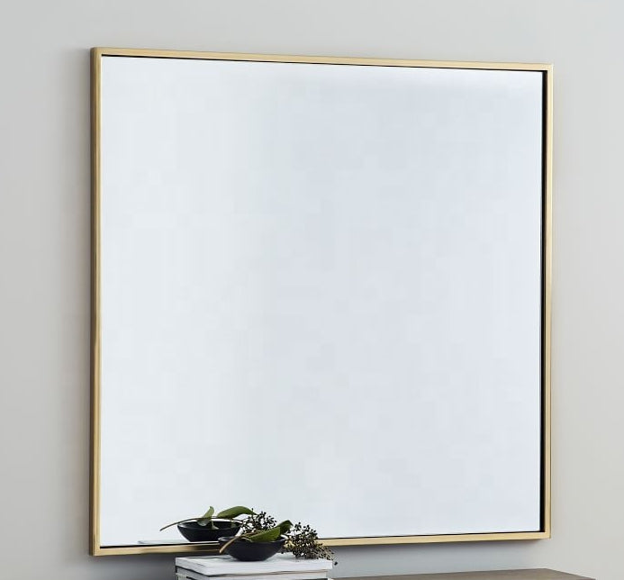 Wandspiegel goud vierkant 80x80 cm metaal