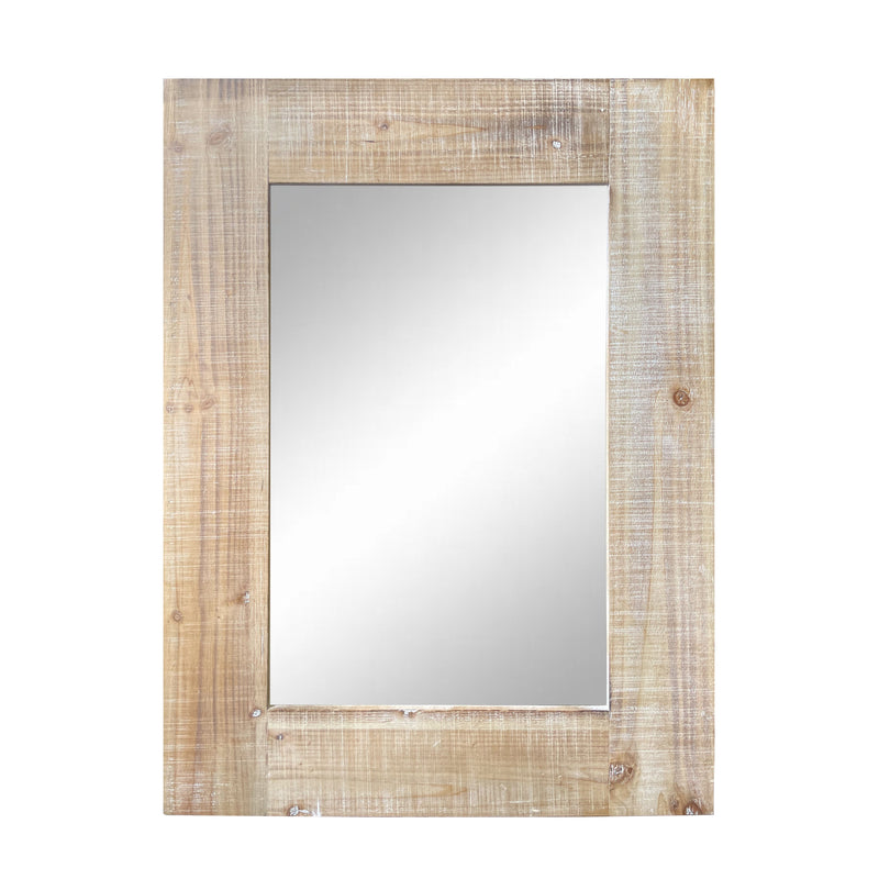 Wall mirror brown vintage rectangle 60x80 cm wood
