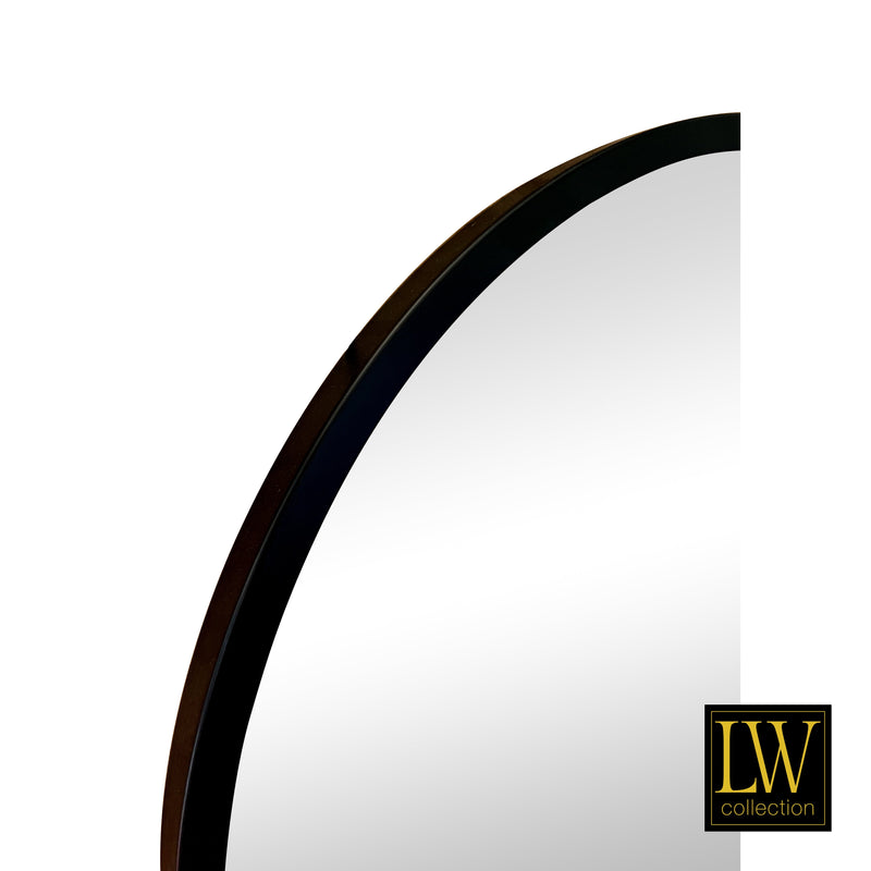 Wall mirror black round 60x60 cm metal