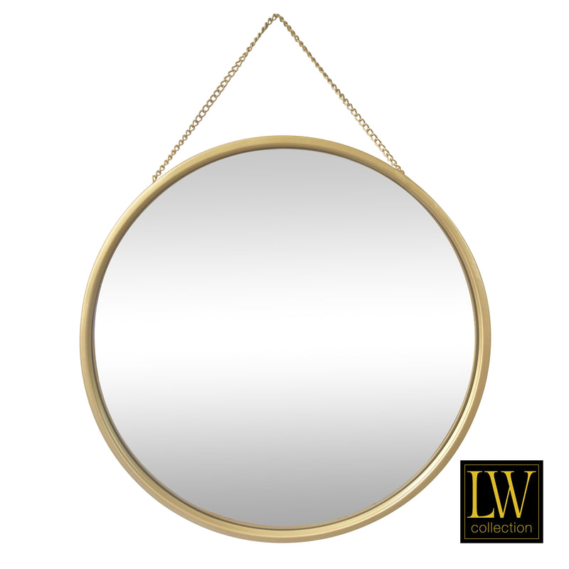 Wall mirror with rope gold round 50x50 cm metal