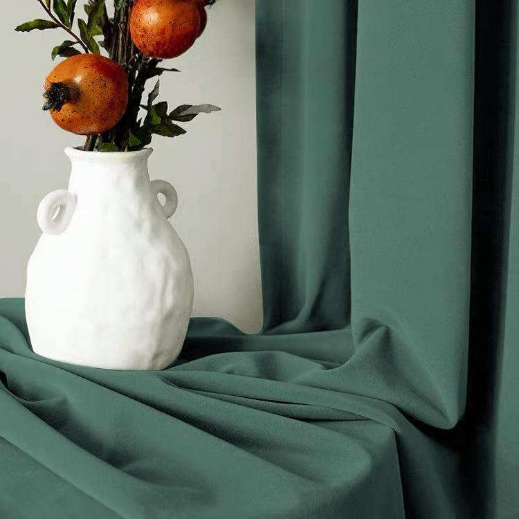 Curtains Green Velvet Ready to use 140x225cm