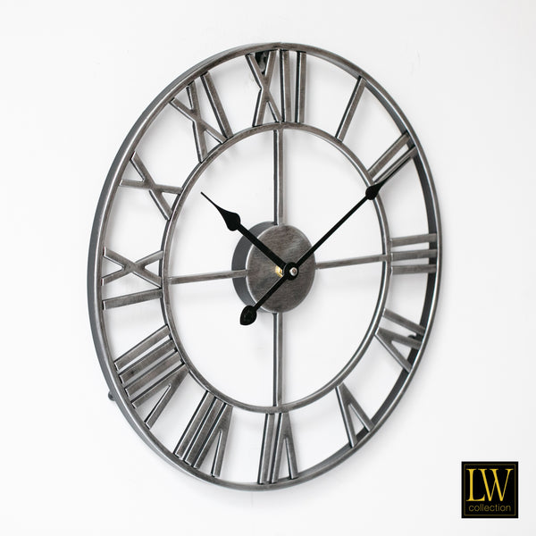 Clock Olivier silver 40cm