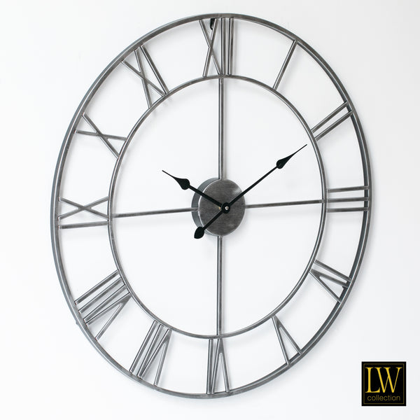 Horloge Olivier argent 80cm