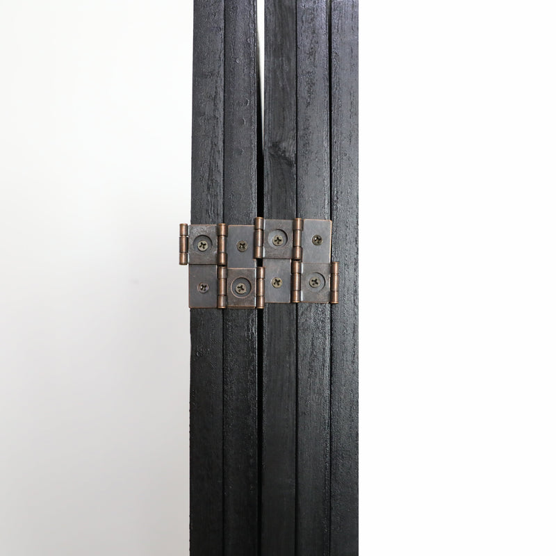 Kamerscherm 6 panelen zwart hout 170x240cm - paravent - scheidingswand kant en klaar