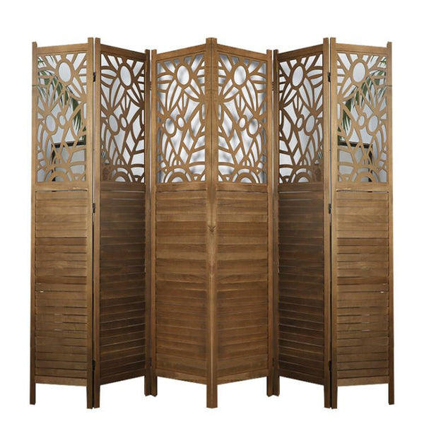 Room divider 6 panels brown 170X240CM - paravent - partition wall ready