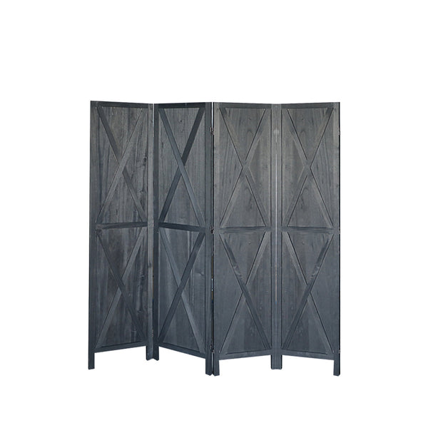 Room divider 4 panels black 170X160CM - paravent - partition wall ready