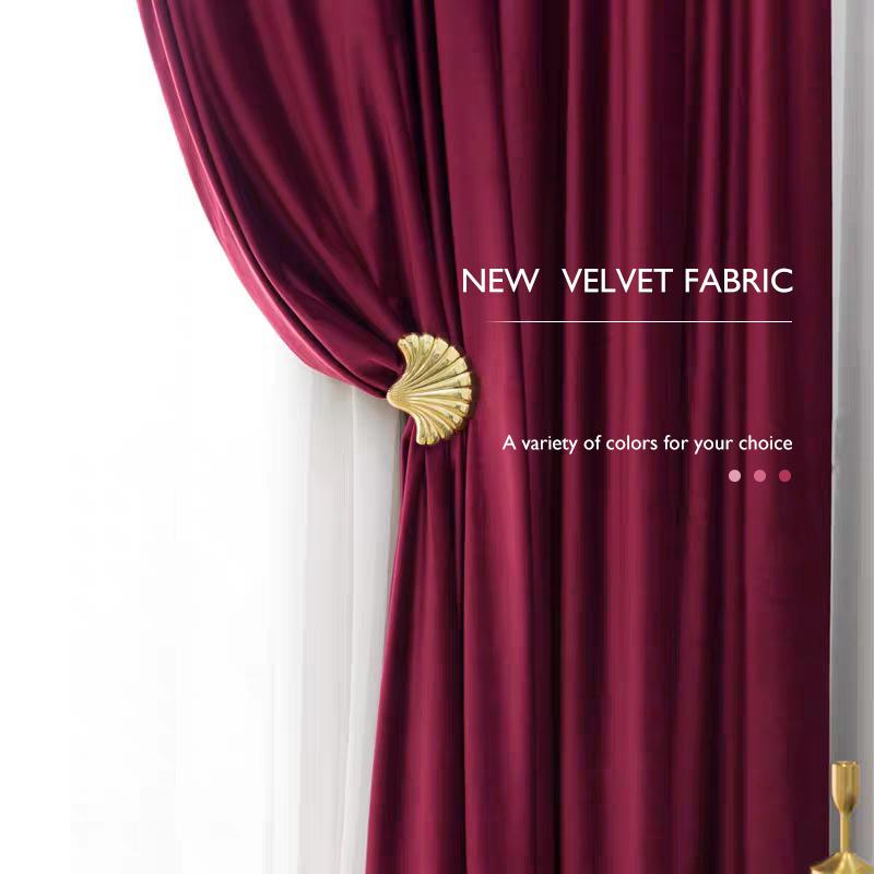 Curtains Red Velvet Ready-made 290x270cm