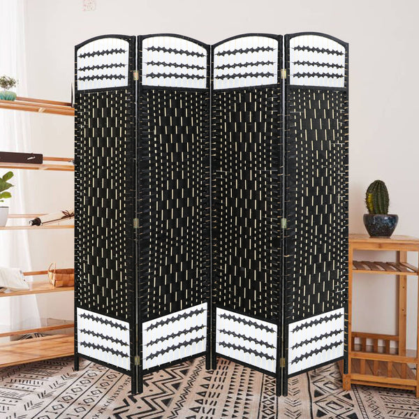 Room divider 4 panels black 170x160cm ready